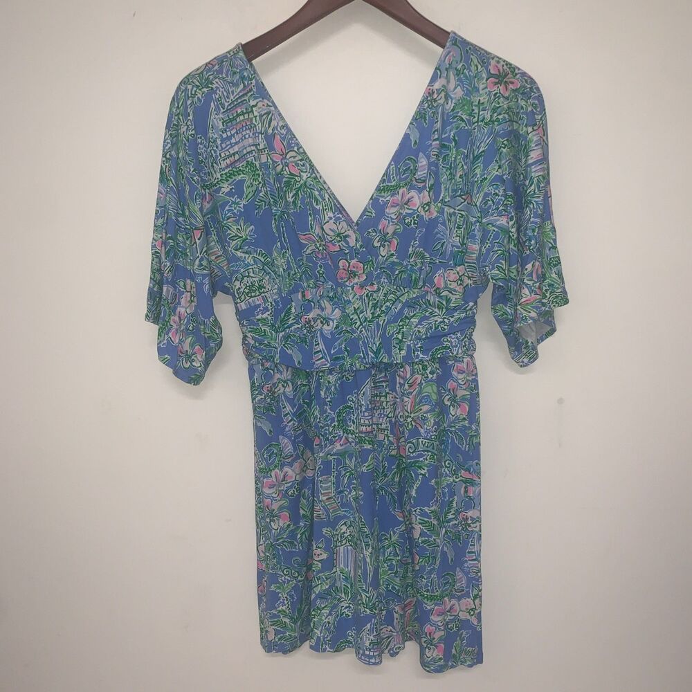 Lilly Pulitzer Parigi Skort Romper- Boca Blue Beneath the Bougainvillea Small